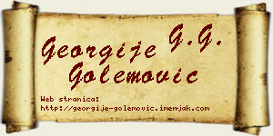 Georgije Golemović vizit kartica